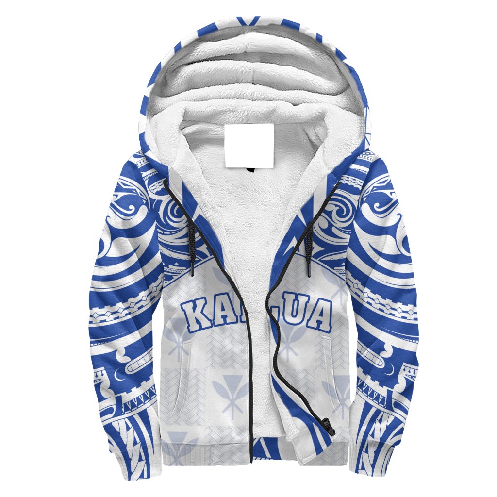 Hawaii Sherpa Hoodie - Kanaka Kailua High School Sherpa Hoodie Demodern Style AH White - Polynesian Pride