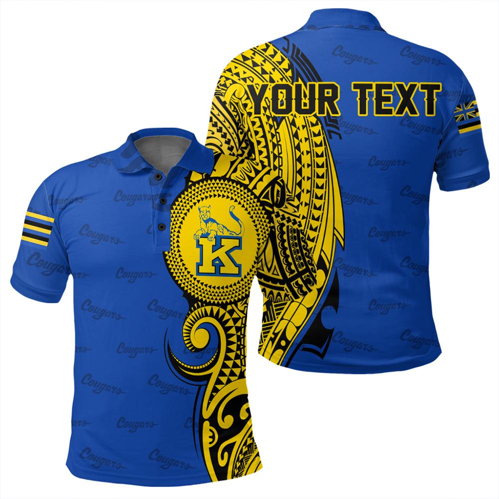 Custom Hawaii Polo Shirt Kaiser High Tribal Kakau Polo Shirt Unisex Blue - Polynesian Pride