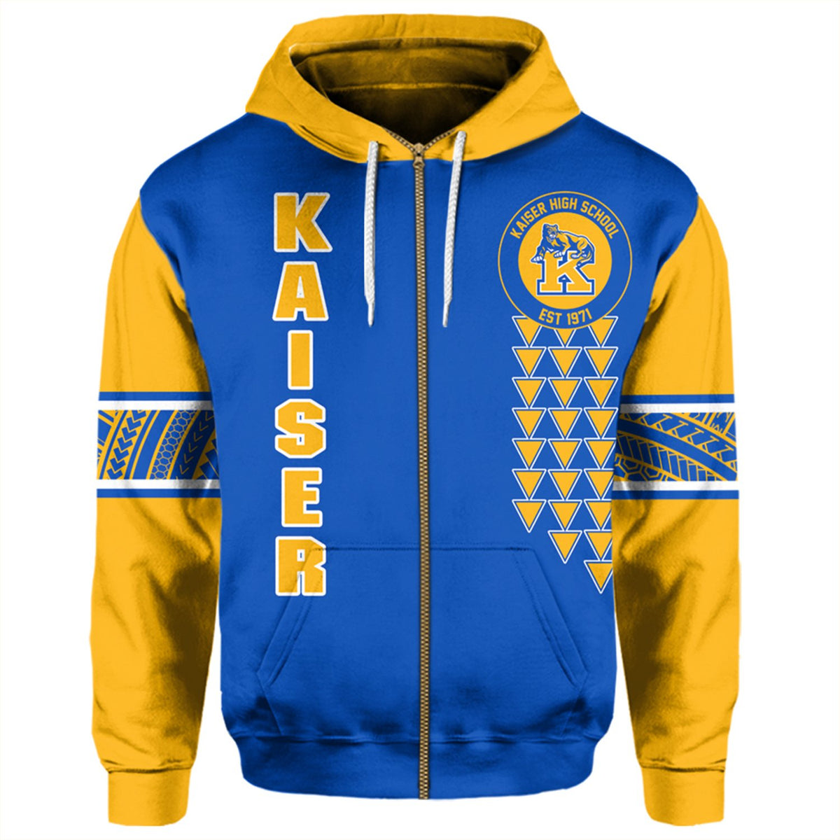 Custom Hawaii Hoodie Kaiser High Custom Your Class Zip Hoodie - Polynesian Pride