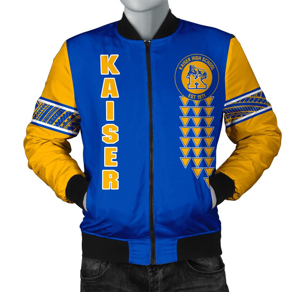 (Personalized) Hawaii Bomber Jacket - Kaiser High Custom Your Class Bomber Jacket AH Blue Unisex - Polynesian Pride