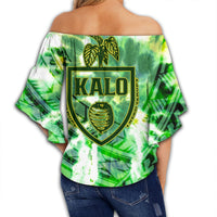 Hawaii Kalo Tie Dye Off Shoulder Waist Wrap Top - Refresh - AH - Polynesian Pride