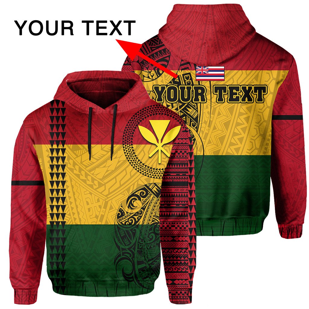 Hawaii Kanaka Flag Polynesian Personalized Hoodie Unisex Red - Polynesian Pride