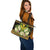 Hawaii Kanaka Maoli Leather Tote - Polynesian Gold Patterns Collection - Polynesian Pride