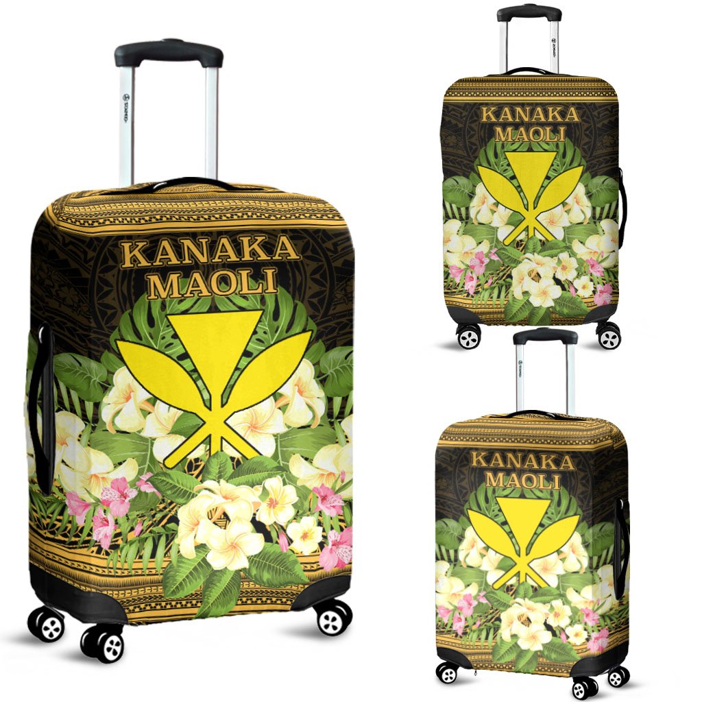 Hawaii Kanaka Maoli Luggage Covers - Polynesian Gold Patterns Collection Black - Polynesian Pride