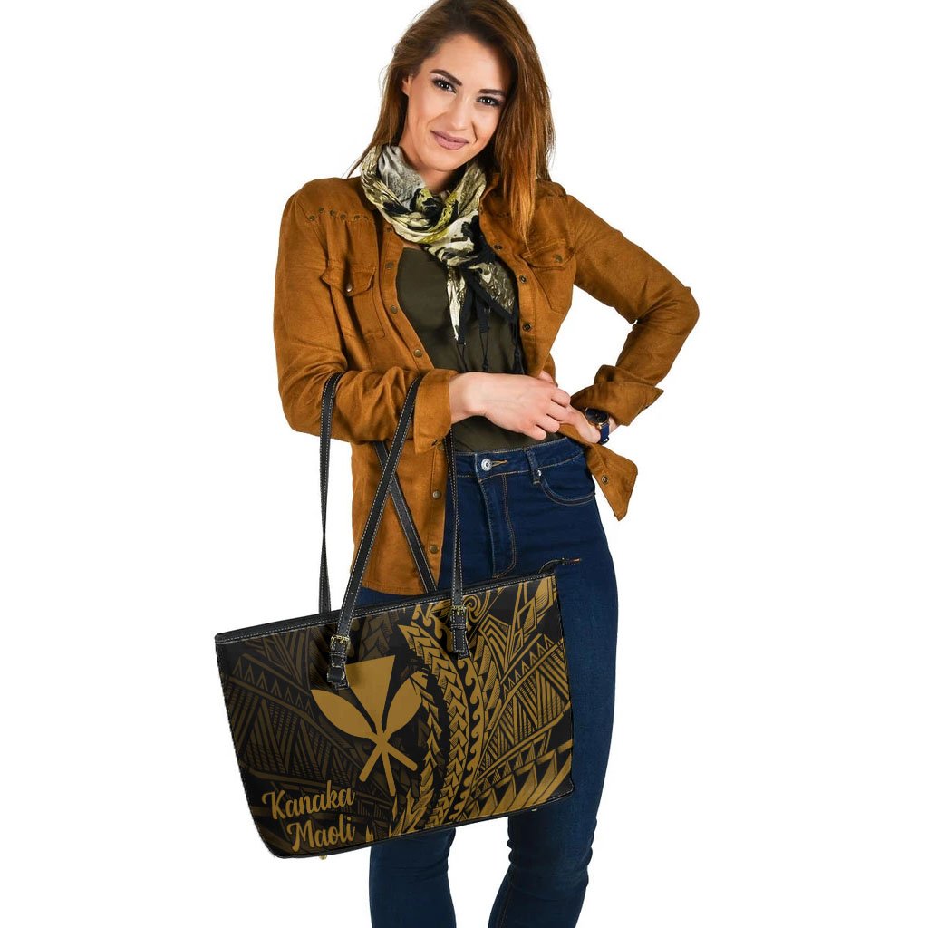 Hawaii Kanaka Maoli Leather Tote - Wings Style - Polynesian Pride