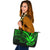 Hawaii Kanaka Maoli Leather Tote - Green Color Cross Style Black - Polynesian Pride