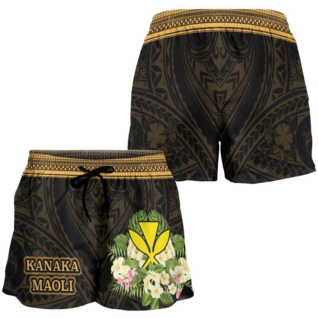 Hawaii Kanaka Maoli Women's Shorts - Polynesian Gold Patterns Collection - Polynesian Pride