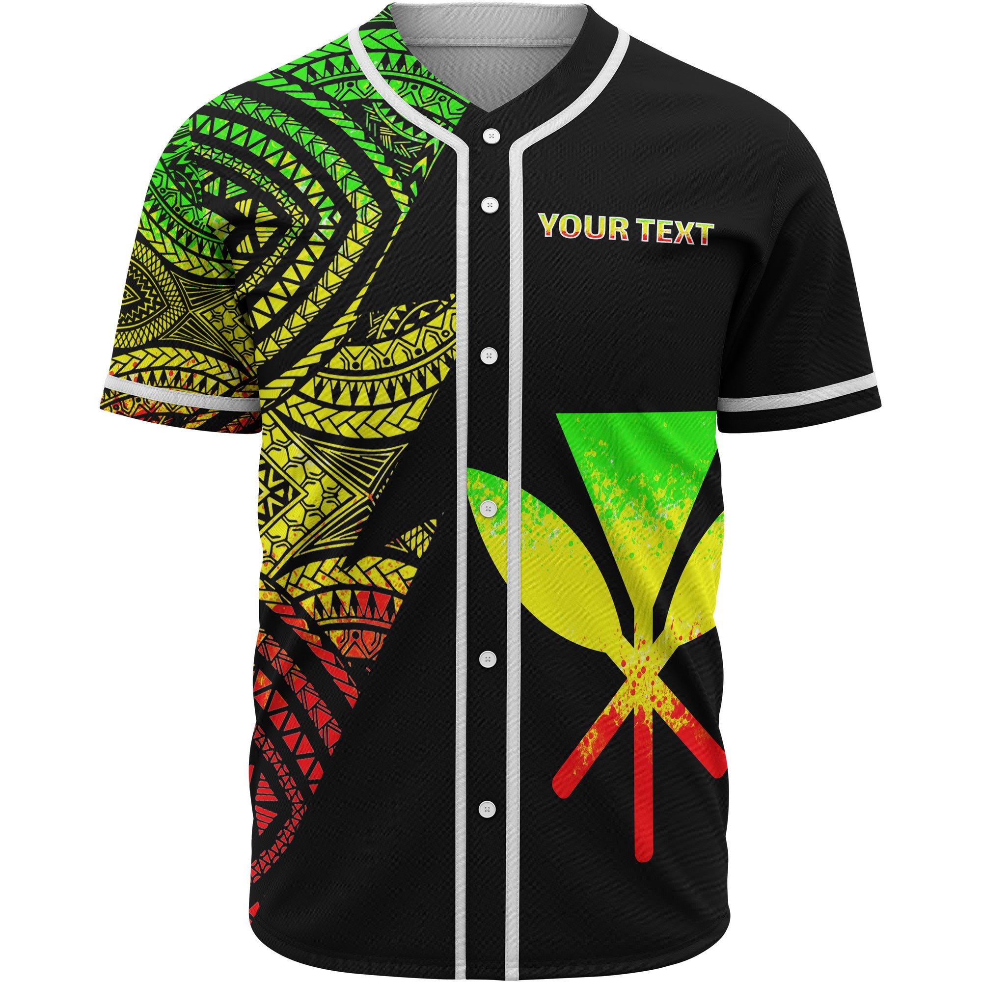 Hawaii Kanaka Maoli Custom Personalized Baseball Shirt - Flash Style Reggae Unisex Reggae - Polynesian Pride