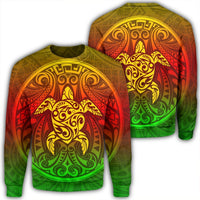 Kanaka Maoli Turtle Polynesian Sweatshirt - AH Unisex Black - Polynesian Pride