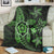 Kanaka Map Hibiscus Plumeria Turtle Art Polynesian Premium Blankets Green - AH - Polynesian Pride