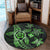 Kanaka Map Hibiscus Plumeria Turtle Art Green Polynesian Round Carpet - AH - Polynesian Pride