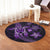 Kanaka Map Hibiscus Plumeria Turtle Art Violet Polynesian Round Carpet - AH - Polynesian Pride