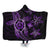 Kanaka Map Hibiscus Plumeria Turtle Art Violet Polynesian Hooded Blanket - AH Hooded Blanket White - Polynesian Pride