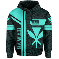 Kanaka Polynesian Hoodie Turquoise Morale Style - Polynesian Pride