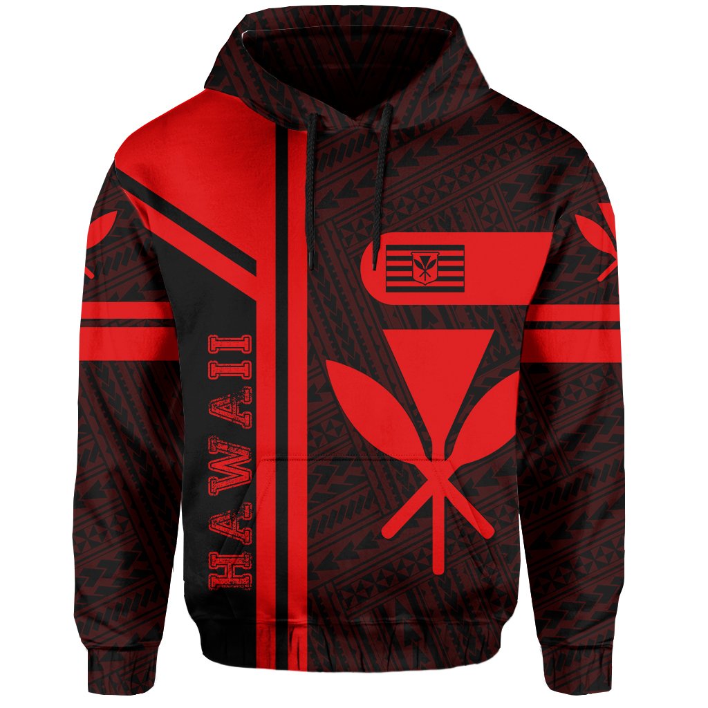 Kanaka Polynesian Hoodie Red Morale Style - Polynesian Pride