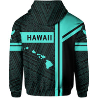 Kanaka Polynesian Zipper Hoodie Turquoise Morale Style - Polynesian Pride