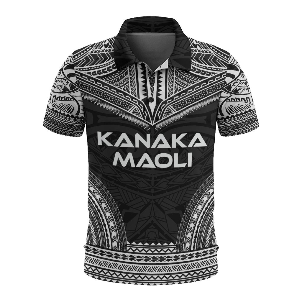 Kosrae Polo Shirt Kosrae Flag Polynesian Chief Tattoo Black Version Unisex Black - Polynesian Pride