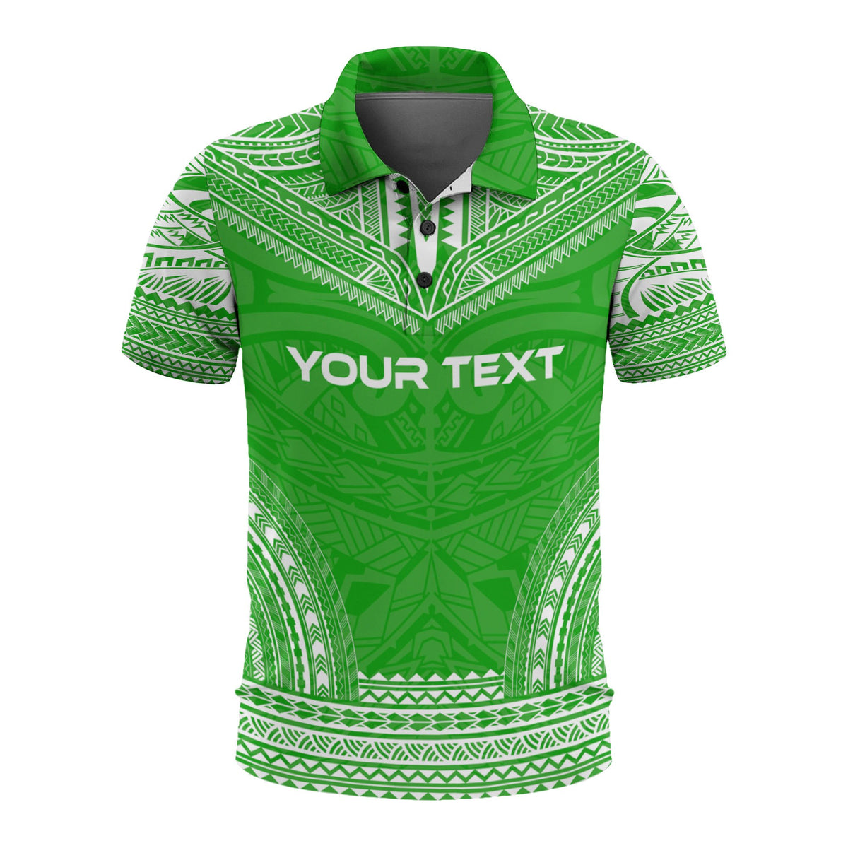 Hawaii Custom Polo Shirt Kanaka Maoli Polynesian Chief Tattoo Green Version Unisex Green - Polynesian Pride