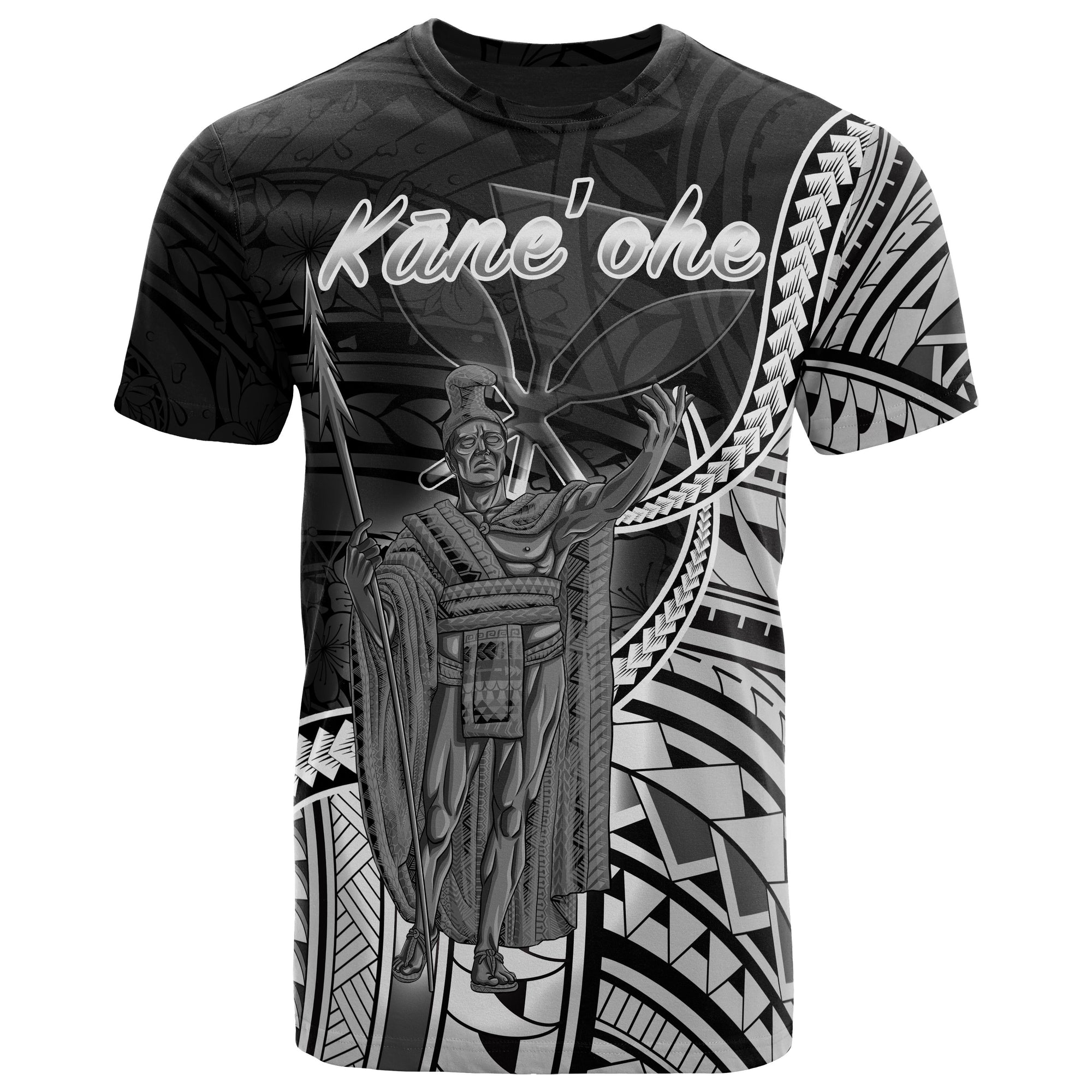 Hawaii T Shirt Kaneohe Kingdom of Hawaii Polynesian Patterns Unisex Black - Polynesian Pride