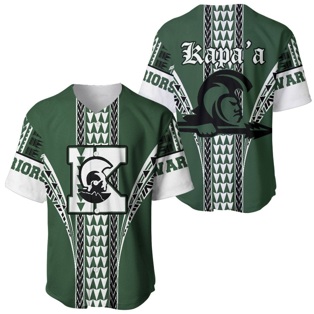 Hawaii Baseball Jersey - Kapaa High Baseball Jersey Shirt AH Green - Polynesian Pride