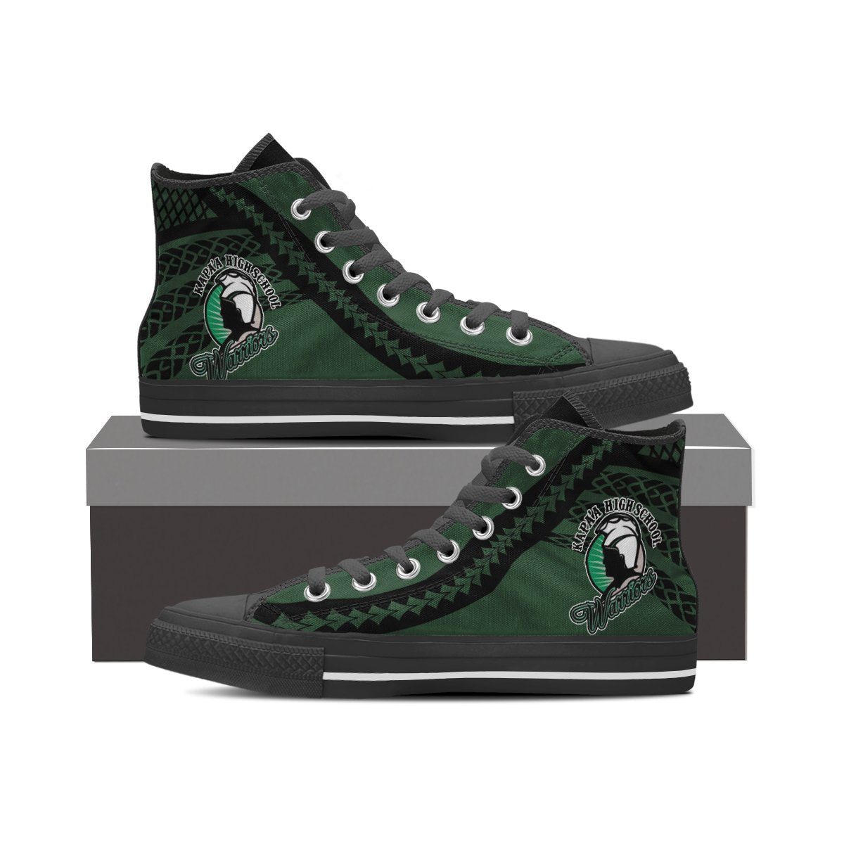 Hawaii - Kapaa High - High Top Shoes - AH Black - Polynesian Pride