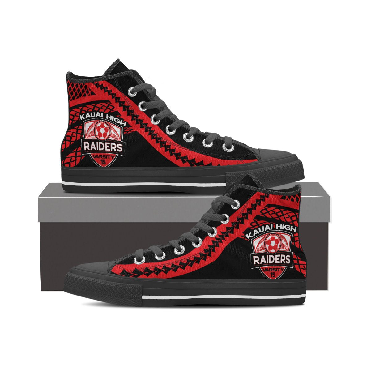 Hawaii - Kauai High - High Top Shoes - AH Black - Polynesian Pride