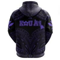 Hawaiian Kanaka Map Polynesian Kauai Hoodie Zip Purple Brad Style - Polynesian Pride