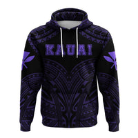 Hawaiian Kanaka Map Polynesian Kauai Hoodie Purple Brad Style - Polynesian Pride