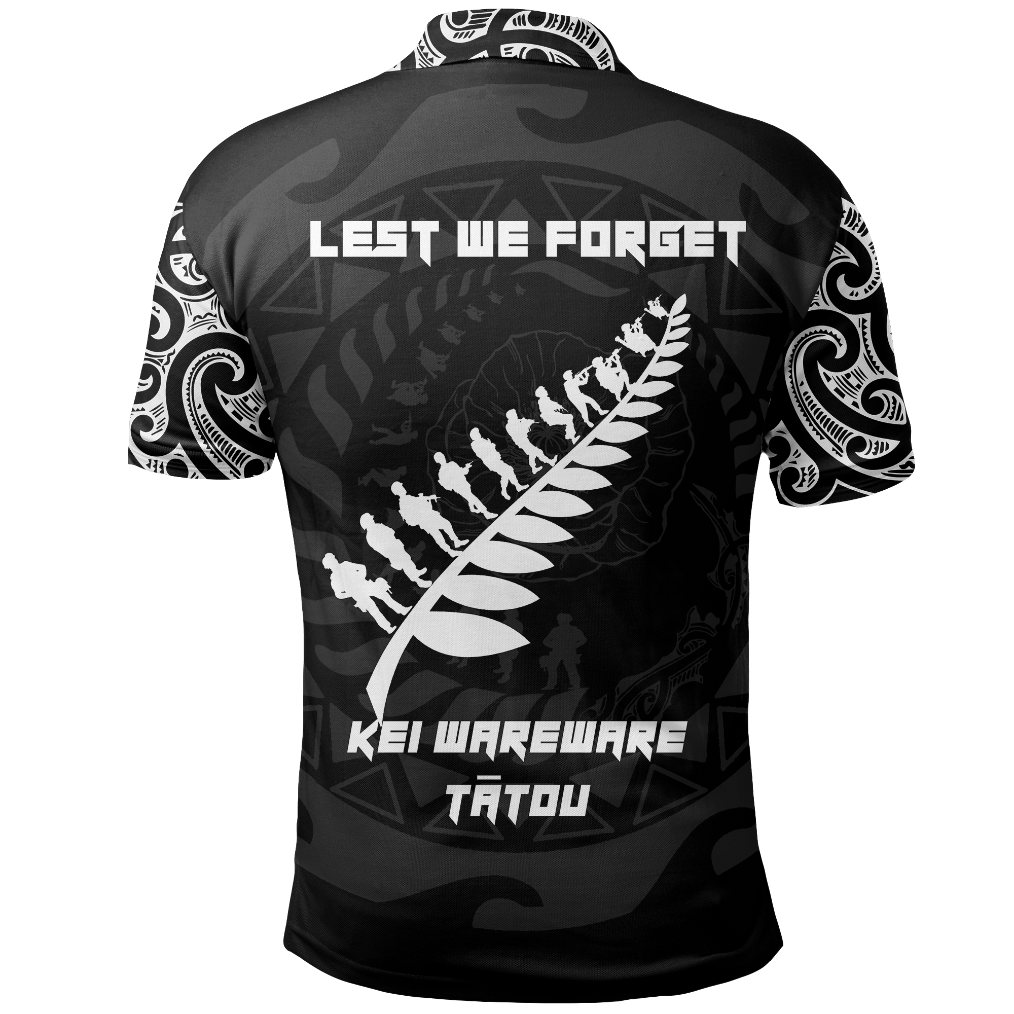 New Zealand ANZAC Spirit Polo Shirt Lest We Forget Maori Tattoo - Polynesian Pride