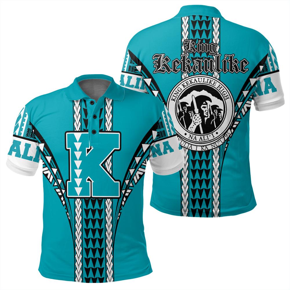 Hawaii Polo Shirt King Kekaulike High Polo Shirt Unisex Turquoise - Polynesian Pride