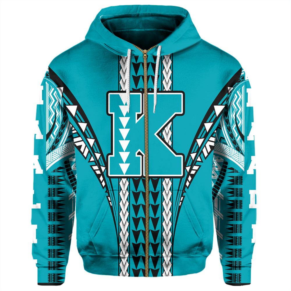 Hawaii Hoodie King Kekaulike High Zip Hoodie - Polynesian Pride