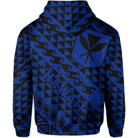 Hawaii Hoodie (Zip) King Kakau Kanaka Blue - Polynesian Pride