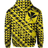 Hawaii Hoodie (Zip) King Kakau Kanaka Yellow - Polynesian Pride