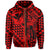 Hawaii Hoodie (Zip) King Kakau Kanaka Red - Polynesian Pride