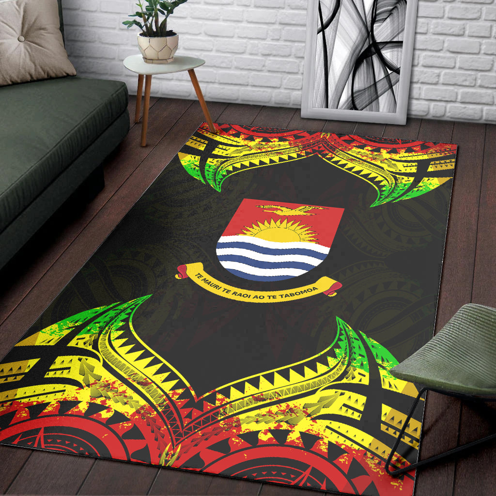 Kiribati Area Rug - Marshall Tatau Reggae Patterns No.2 LT9 Rug Black - Polynesian Pride