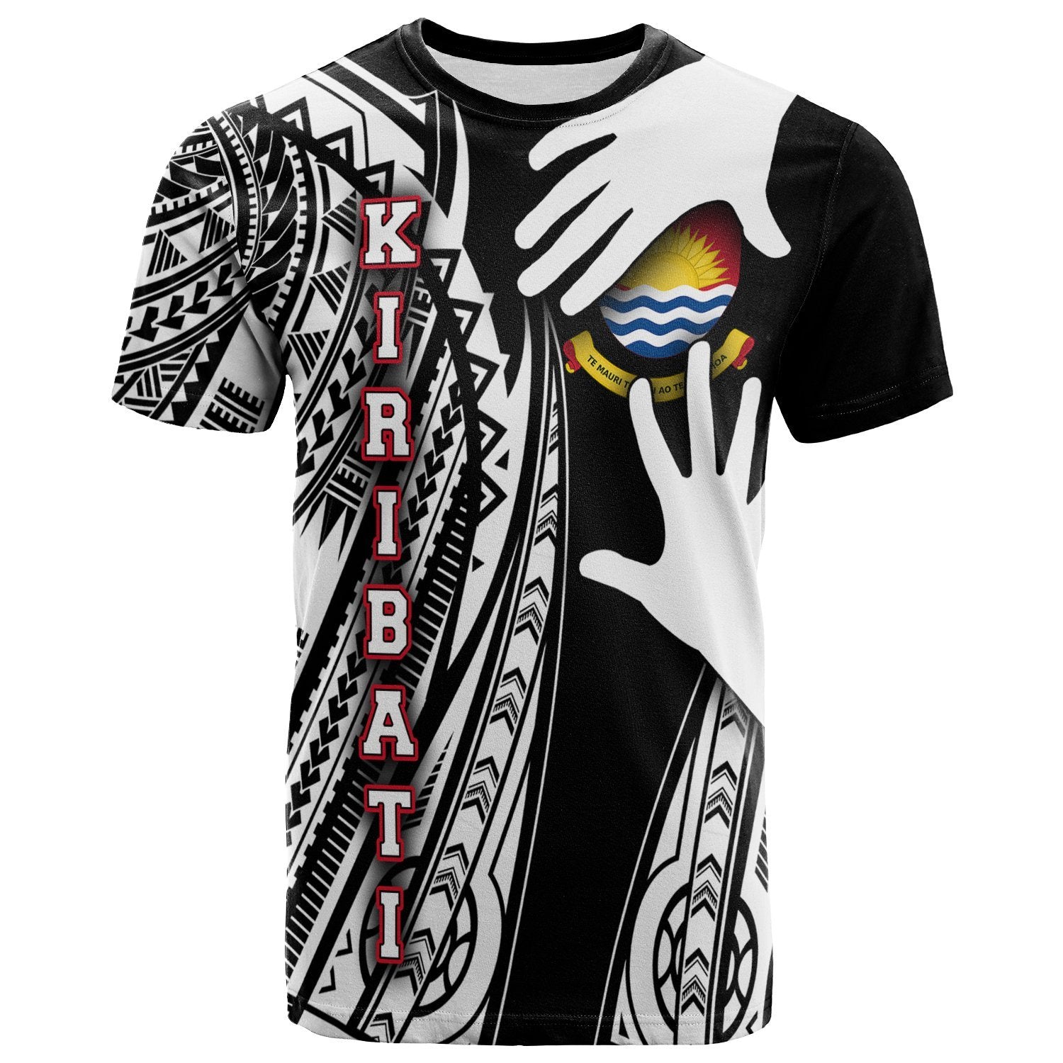 Kiribati T Shirt Touch My Heart Unisex Black - Polynesian Pride