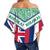 Hawaii Flag Kolokai Women's Off Shoulder Wrap Waist Top - Green - Mit Style - AH - Polynesian Pride