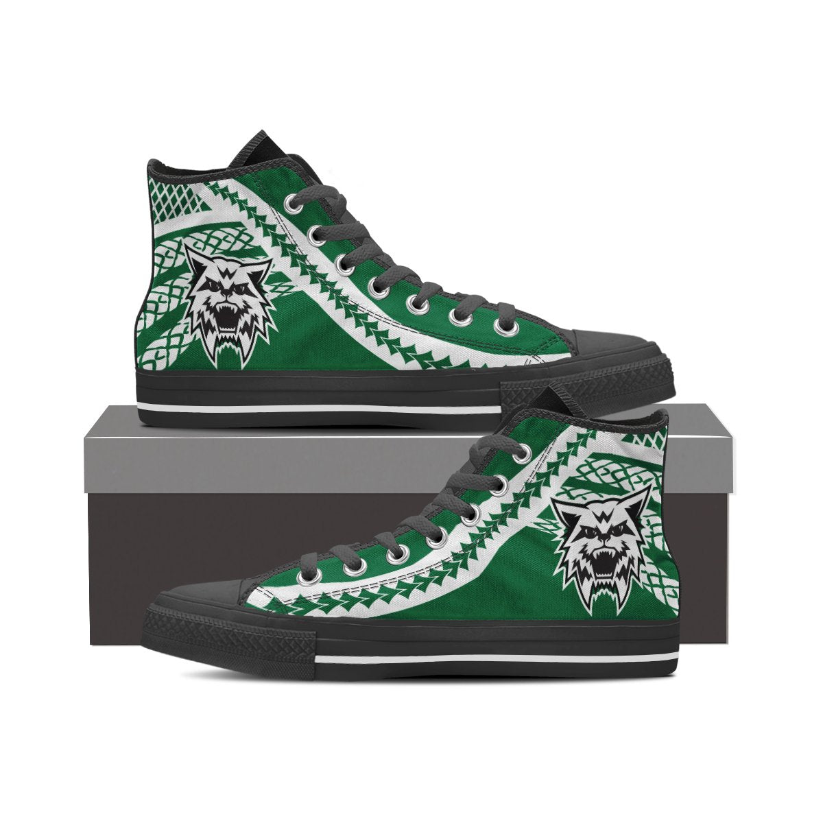 Hawaii - Konawaena High - High Top Shoes - AH Black - Polynesian Pride