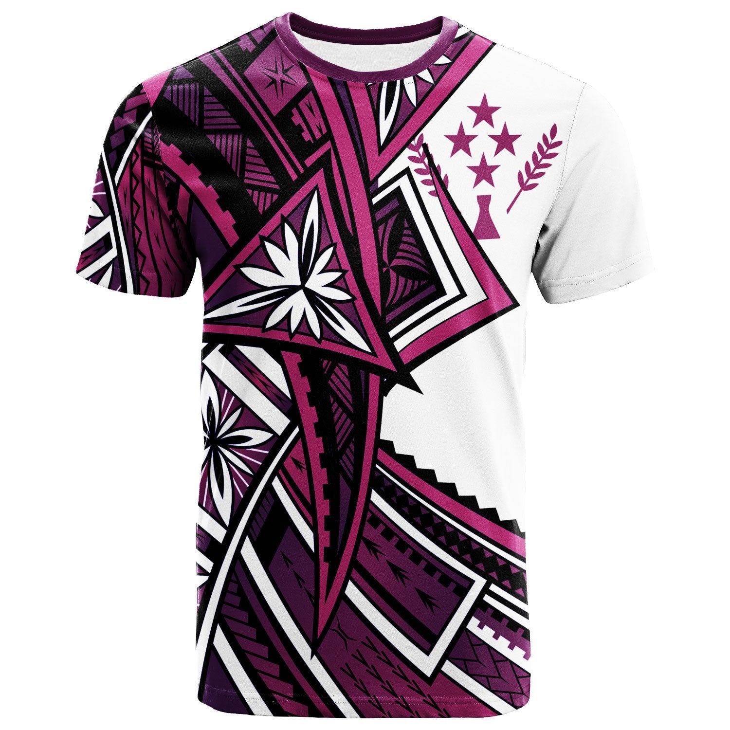 Kosrae T Shirt Tribal Flowers Special Pattern Purple Color Unisex Purple - Polynesian Pride