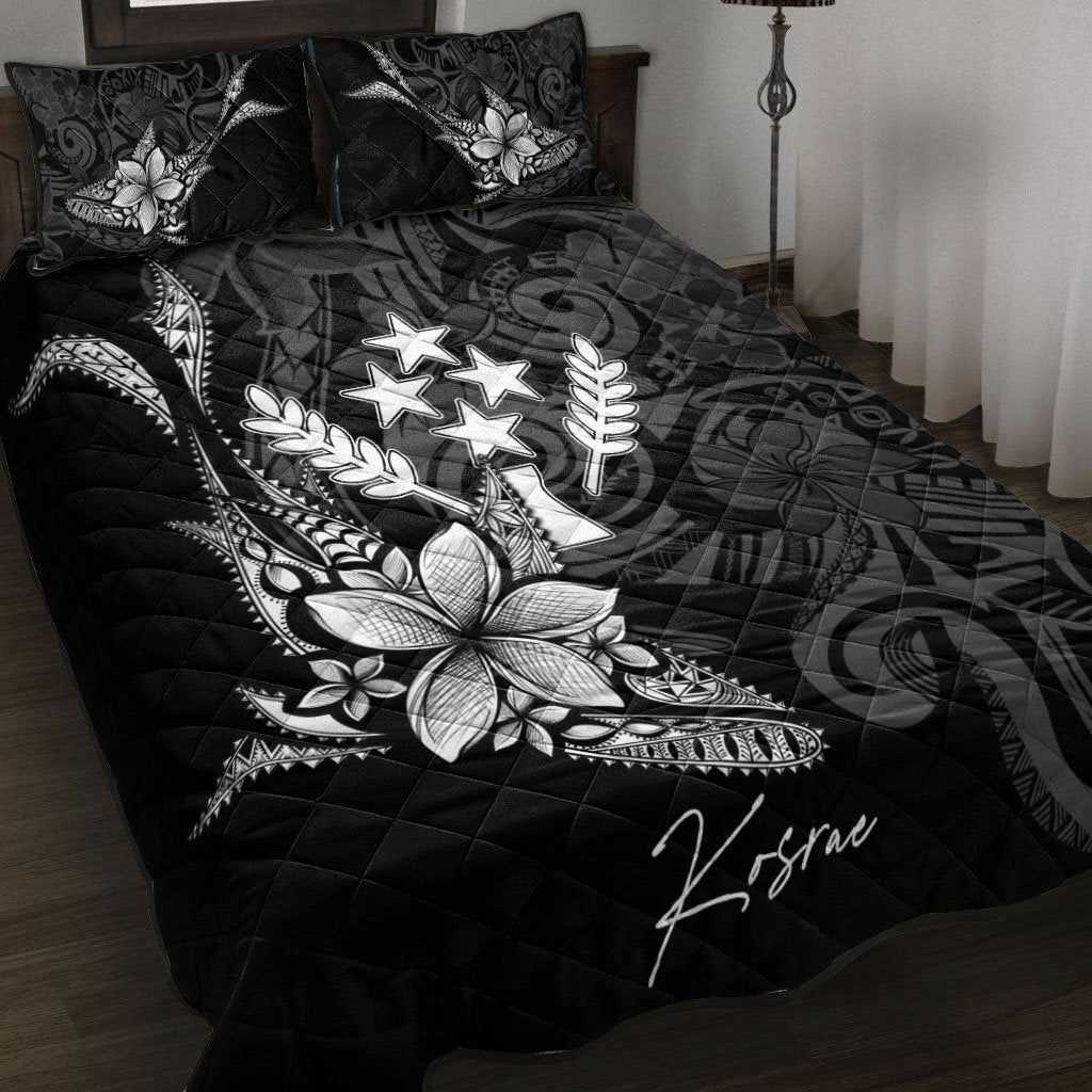 Kosrae State Quilt Bed Set - Fish With Plumeria Flowers Style - Polynesian Pride