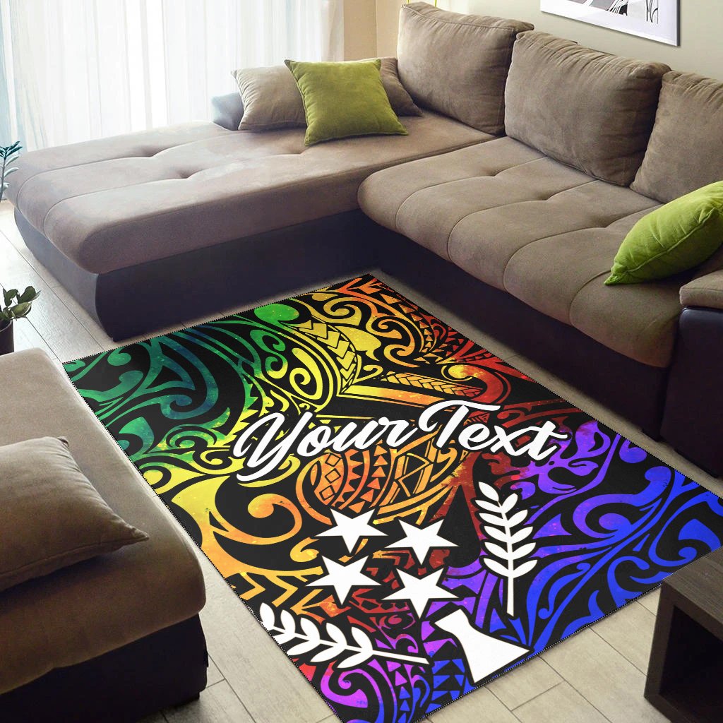 Kosrae Custom Personalised Area Rug - Rainbow Polynesian Pattern - Polynesian Pride