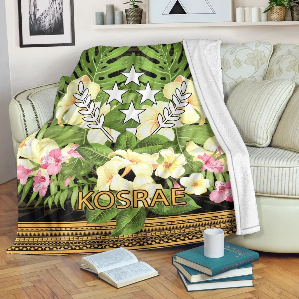 Kosrae Premium Blanket - Polynesian Gold Patterns Collection White - Polynesian Pride