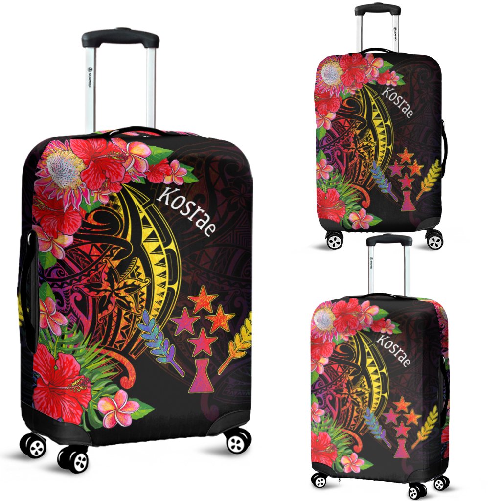 Kosrae State Luggage Covers - Tropical Hippie Style Black - Polynesian Pride