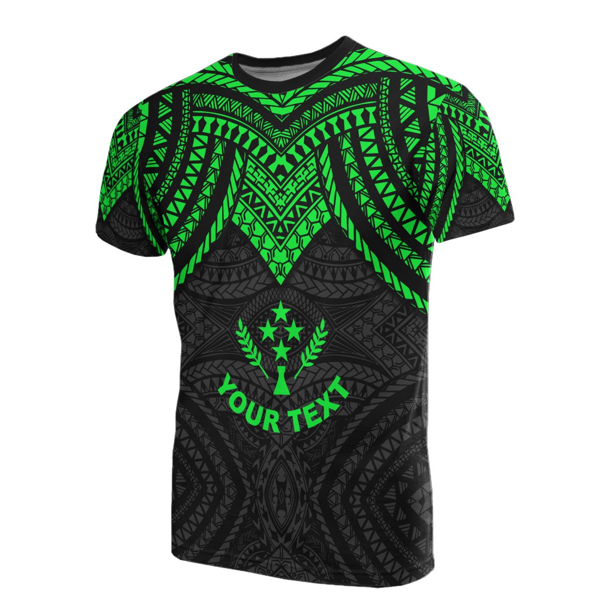 Kosrae Custom T Shirt Micronesian Pattern Green Armor Style Unisex Green - Polynesian Pride