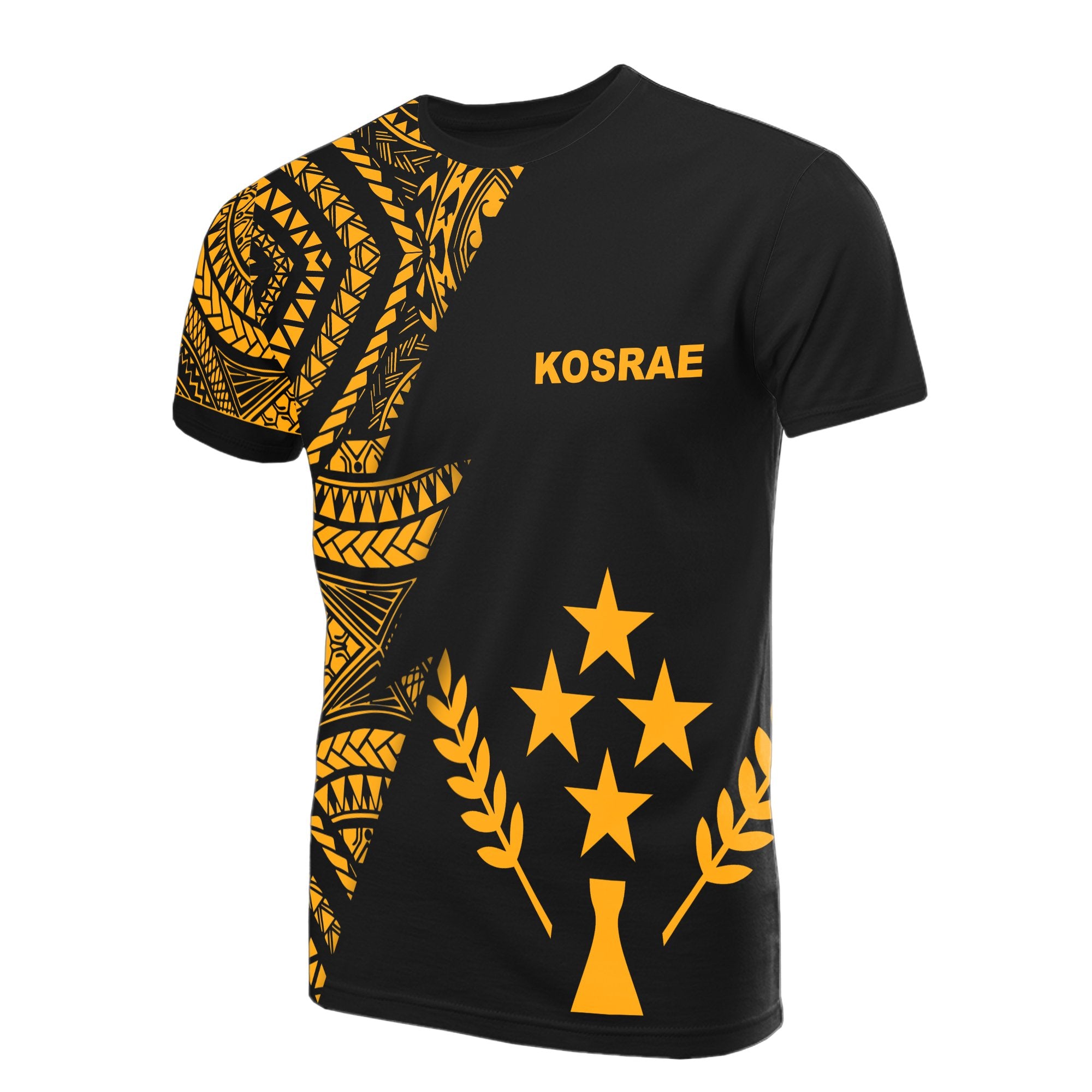 Kosrae T Shirt Micronesian Pattern Gold Flash Style Unisex Gold - Polynesian Pride