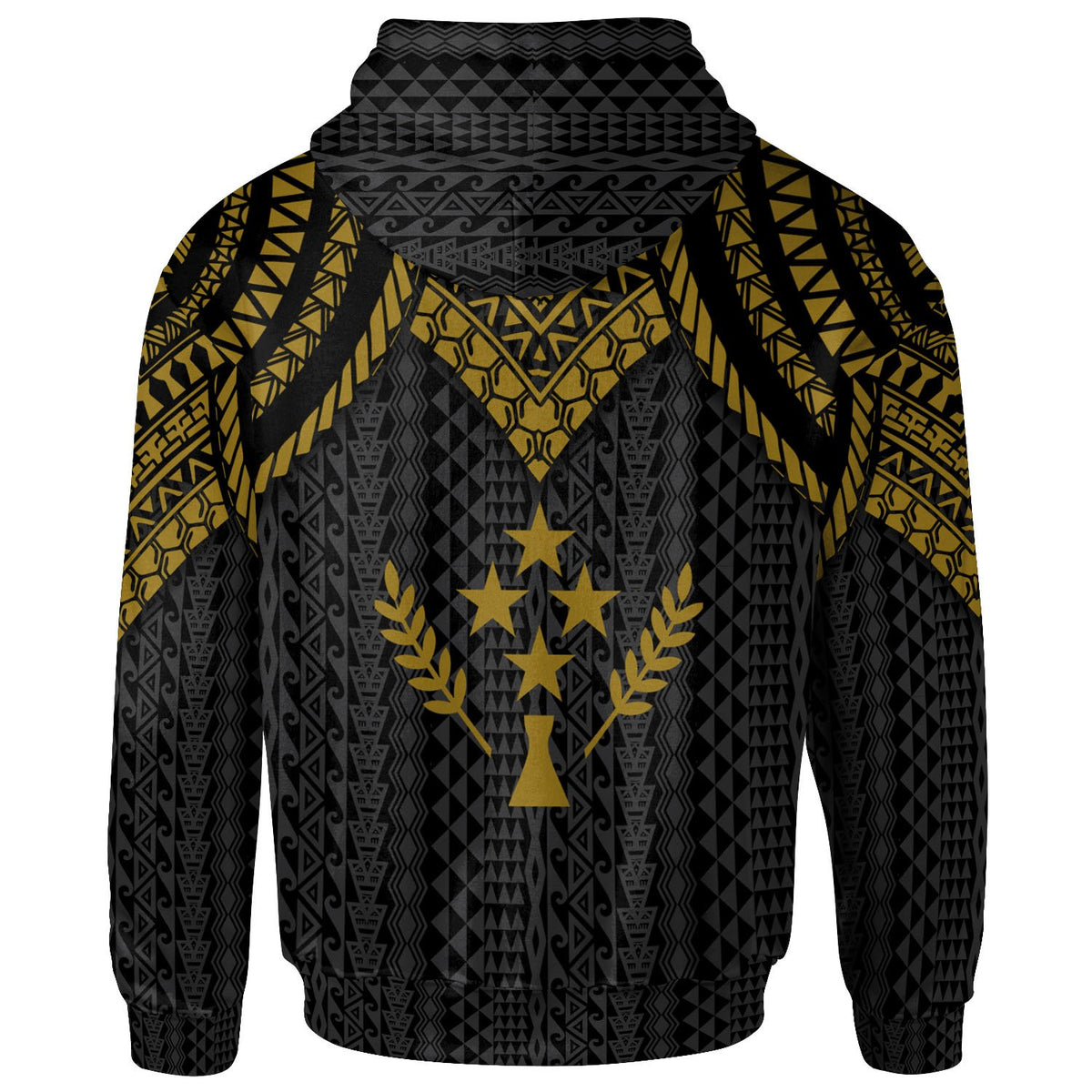 Kosrae Hoodie Polynesian Armor Style Gold - Polynesian Pride