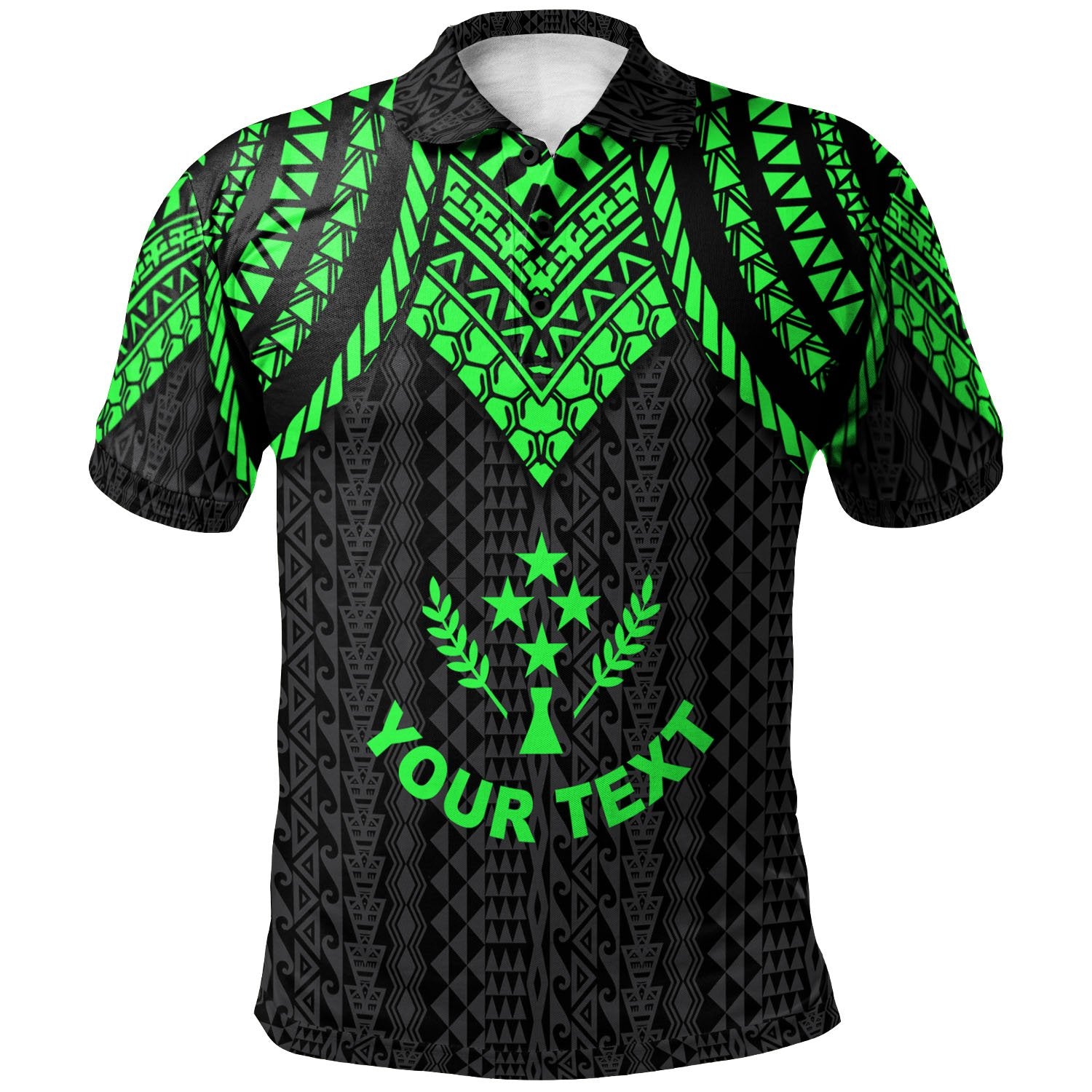 Kosrae Custom Polo Shirt Polynesian Armor Style Green Unisex Green - Polynesian Pride