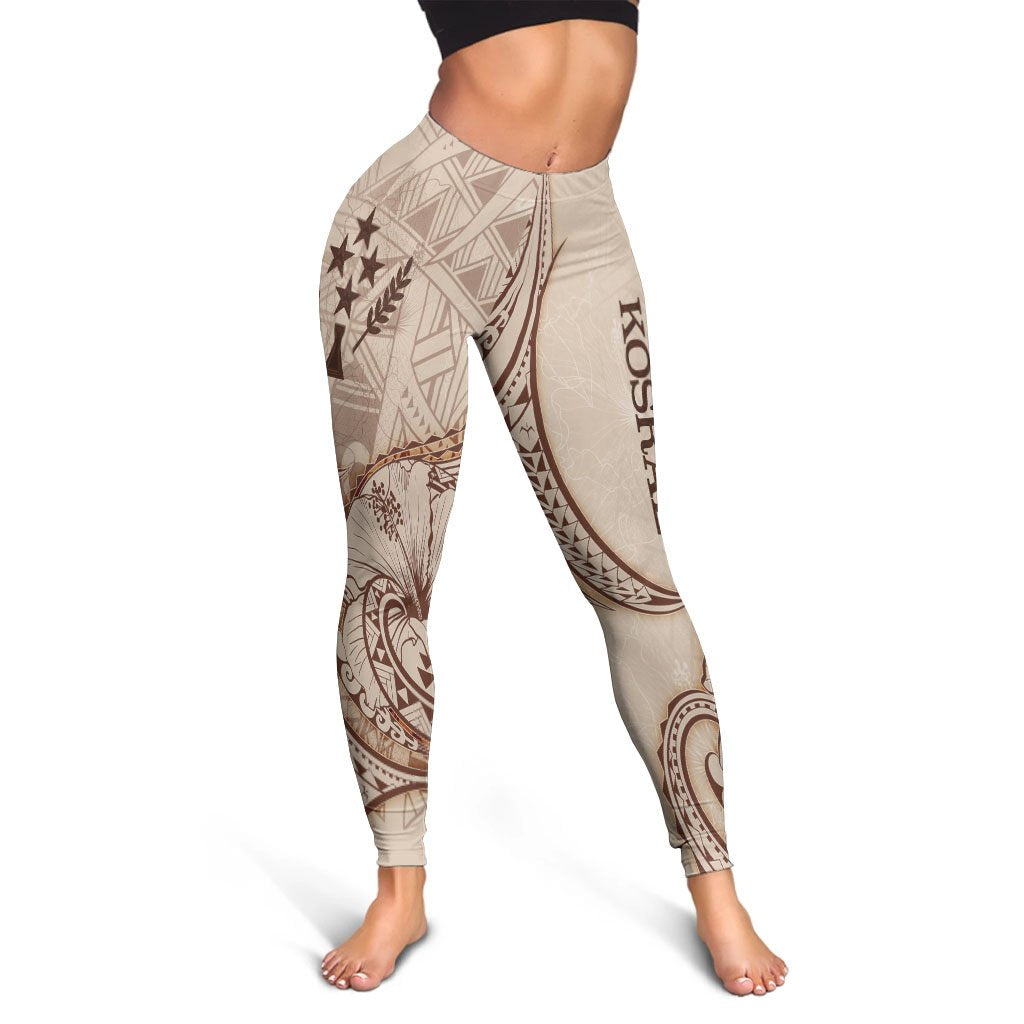 Kosrae Leggings - Hibiscus Flowers Vintage Style - Polynesian Pride