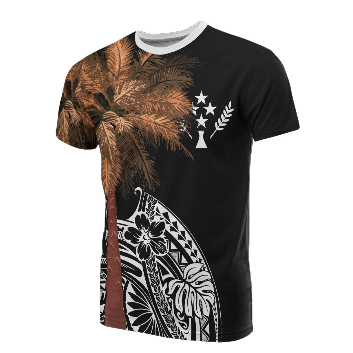 Kosrae T Shirt Micronesian Palm Tree Black Unisex Black - Polynesian Pride