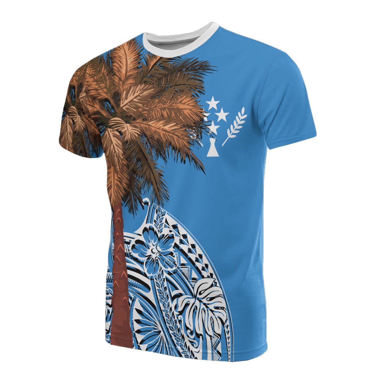 Kosrae T Shirt Micronesian Palm Tree Flag Unisex Art - Polynesian Pride